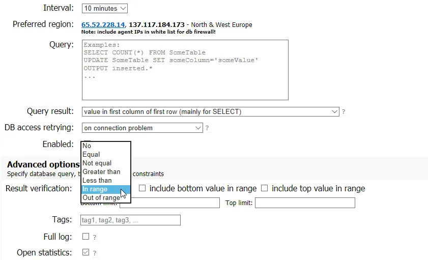 Monitorování databáze pomocí nástroje HostTracker